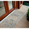 2' X 3'  and Orange Floral Medallion Stain Resistant Indoor Outdoor Area Rug - 2 of 4