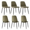 Set of 6 Modern Upholstered Dining Chairs with Fabric Seats and Metal Legs, Padded Kitchen Chairs for Table or Dining Room-Maison Boucle - 3 of 4