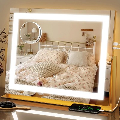 Vanity Mirror with Lights, Makeup Mirror with Smart Touch Control, 3-Color Dimmable Lighting, for Vanity Desk Tabletop
