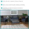 Sunnydaze Outdoor Dunmore Patio Conversation Furniture Set with Loveseat, Chairs, and Table - Gray and Navy - 4pc - 2 of 4