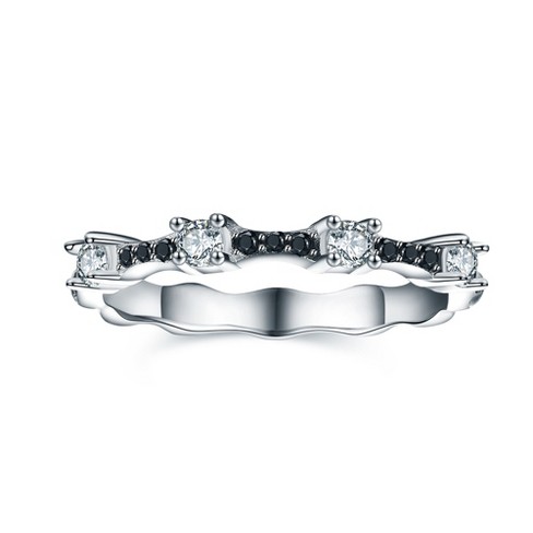 Braelynn Sterling Silver Black Cz Women Anniversary Band Ring Ginger Lyne Collection - image 1 of 4