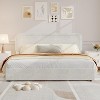 Bed Frame, Modern Beige Upholstered Platform Bed Frame with Headboard, 4 Storage Drawers, Wooden Slats Support, No Box Spring Needed - 2 of 4