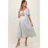 Pinkblush Blue Floral Front Tie Maternity Midi Dress - 2 of 4