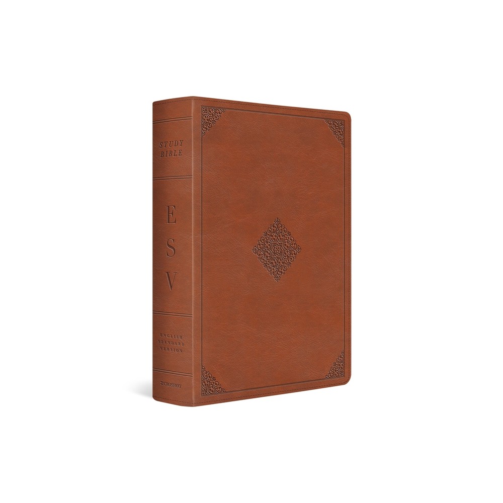 ESV Study Bible (Trutone, English Saddle, Ornament Design) - (Leather Bound)