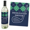 Big Dot of Happiness Par-Tee Time - Golf - Birthday or Retirement Party Birthday Party Gift for Women and Men - Wine Bottle Label Stickers - Set of 4 - 3 of 4