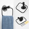 Itopfox 4 Piece Industrial Pipe Bathroom Wall Mount Accessories Kit Includes 18 inch Towel Bar Towel Ring Robe Hook and Paper Holder - 4 of 4