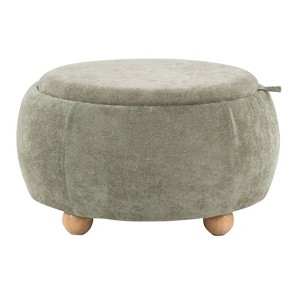 LumiSource Tray Pouf Ottoman Natural Fabric - 1 of 4