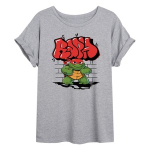 Women's - Teenage Mutant Ninja Turtles Mutant Mayhem - Baby Raph Graphic Oversized Graphic T-Shirt - 1 of 4