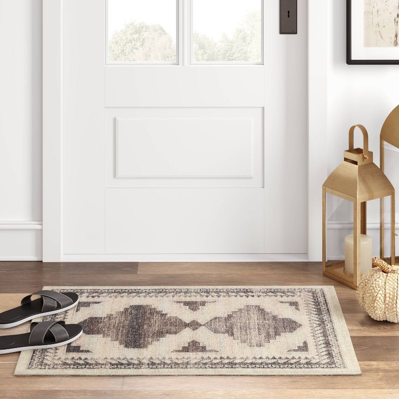 Cromwell Washable Printed Persian Style Rug Tan - Threshold™, 3 of 12
