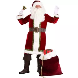 HalloweenCostumes.com 3X  Men  Plus Size Old Time Santa Claus Costume for Men, White/Red