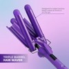 JOHN FRIEDA Triple Barrel Hair Waver – Foldable Tourmaline Ceramic, 4 Temps, 25mm Barrels, Fast Heat-Up, Auto Shut-Off, Beachy Waves - 3 of 4