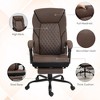 TiramisuBest Big and Tall Executive Office Chair with Foot Rest, Dark Brown Polyester, 264 lbs Capacity - 4 of 4