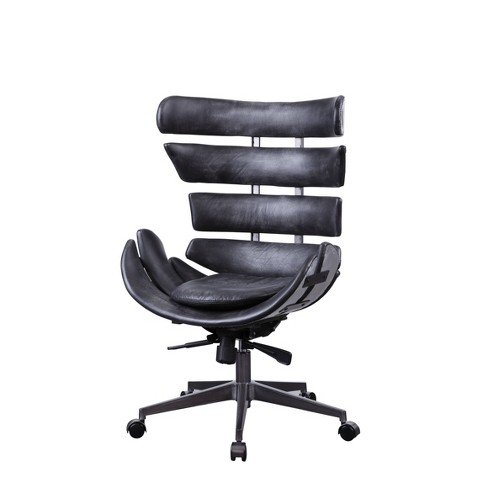 Megan Executive Office Chair Vintage Black Top Grain Leather/aluminum -  Acme Furniture : Target