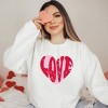 Simply Sage Market Women's Graphic Sweatshirt Pink Love Heart Distressed - 2 of 3