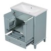 NicBex 30'' Bathroom Storage Cabinet with Sink, Bathroom Vanity, 2 Spacious Cabinet Door and 1 Drawer with Adjustable Shelves for Bathroom, Green - 3 of 4