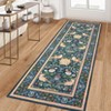 Washable Floral Living Room Rugs, Modern Farmhouse Bird Print Botanical Carpet for Bedroom, Soft Non Slip Floor Cover for Girls Nursery Room - 2 of 4
