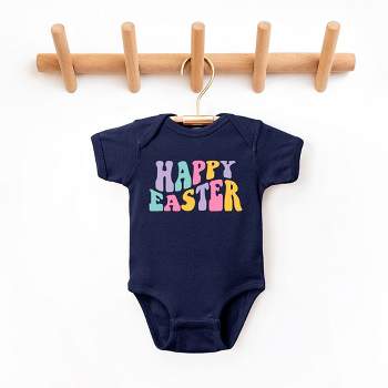 The Juniper Shop Happy Easter Wavy Colorful Baby Bodysuit