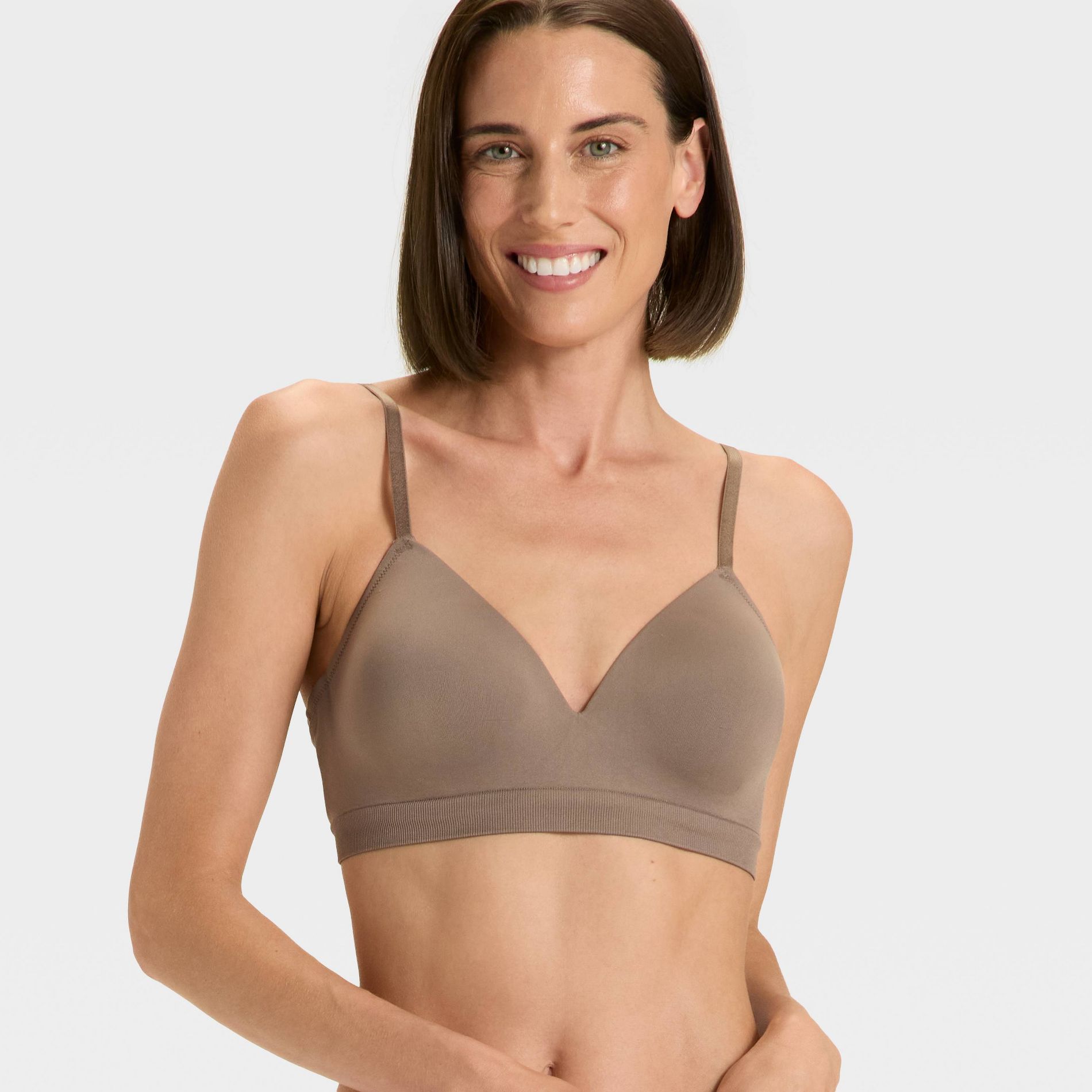 Women's Lightly Lined Seamless Bralette - Auden™ Dark Gray L
