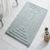 Knightsbridge Stylish And Comfortable All Season Traditional Racetrack Design Cotton Bath Rug, Light Blue - 3 of 4