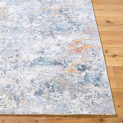 Jaelyn Gray and Ivory Synthetic Fur Rectangular Area Rug 2'7" x 4'