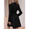 Women's Double Breasted Trench Coat Belted Waist Dressy Fit Flared Hem Long Sleeve  Jacket - 2 of 3