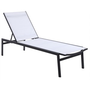 Meridian Furniture Maldives Cream Water Resisting Fabric Patio Adjustable Chaise - 1 of 4