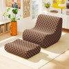 Costway Bean Bag Chair with Ottoman High Elasticity Sponge Non-slip Bottom & Velvet Cover Green/Brown - 2 of 4