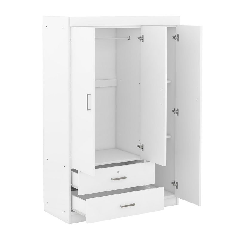 3-Door Wardrobe with Shelves and 2 Drawers, Clothing Armoire 4A - ModernLuxe, 5 of 9