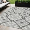 Gray Charcoal And Ivory Geometric Washable Indoor Outdoor Area Rug - 2 of 4