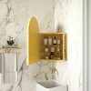KTMBDW Farmhouse Metal Framed Recessed Bathroom Medicine Cabinet with Beveled Mirror Bathroom Medicine Cabinet - 3 of 4