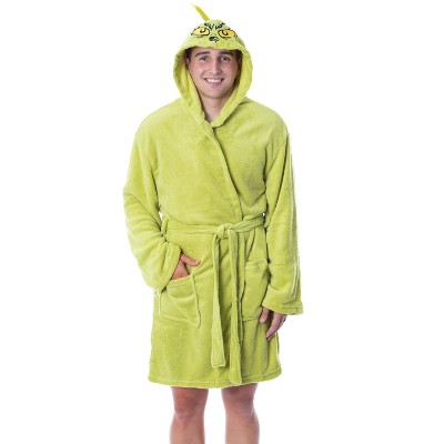 Seven Times Six Dr. Seuss GRINCH Who Stole Christmas Adult Costume Character Fleece Robe Green