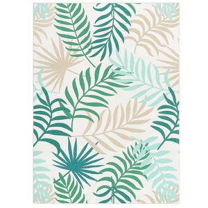 Area Rug Modern Machine Washable Rugs Non Slip Non Shedding Rug Tropics Palm Leaves Low Pile Stain Resistant Foldable Carpet for Bedroom Living Room - 1 of 4