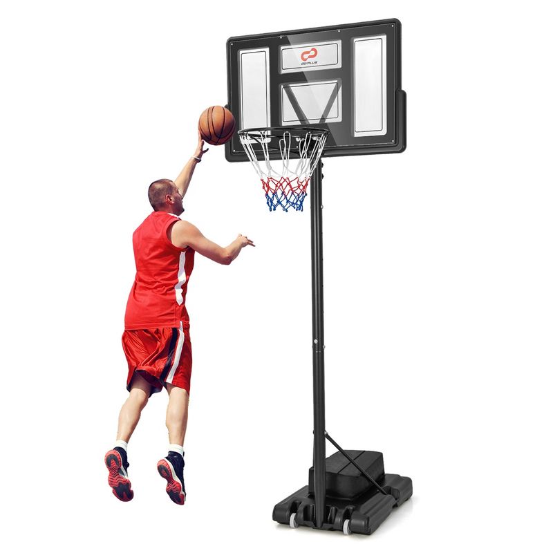 Costway Portable Basketball Hoop 11-Level Height Adjustable Basketball Hoop & Goal, 1 of 11