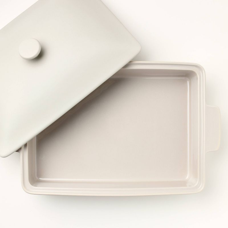 4qt Stoneware Rectangle Baking Dish with Lid - Figmint™, 4 of 8