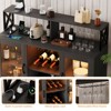 Freestanding Liquor Cabinet, Wine Bar Cabinet Coffee Bar Buffet Sideboard Storage with Wine Rack Glass Holder for Living Room, Dining Room - 3 of 4