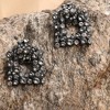 SOHI Women's Black Stone Drop Earrings - 2 of 3