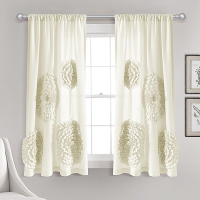 Home Boutique Serena Window Curtain Panel Ivory Single 54X63