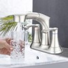 Gulches Bathroom Faucet with Pull Out Sprayer, 2 Handle 4 Inch Faucet Utility Sink Faucet, Brushed Nickel - 2 of 4
