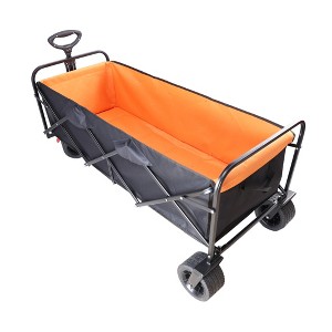 SKRAN Wagon Cart Outdoor,Foldable Wagon Cart,Capacity Heavy-Duty Steel Mesh Utility Cart,with Removable Sides,for Beach,Shopping - 1 of 4