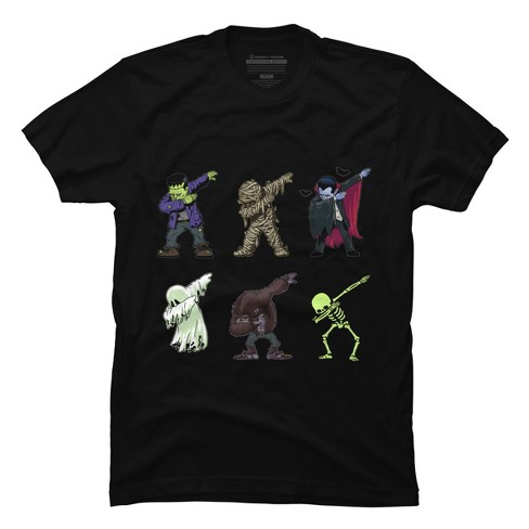 Men's Design By Humans Dabbing Halloween Creatures Skeleton Zombie Dab By vomaria T-Shirt - image 1 of 4