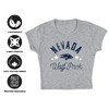Women's University of Nevada Mascot Cap Sleeve Baby Rib Crop Top Athletic Heather - 4 of 4