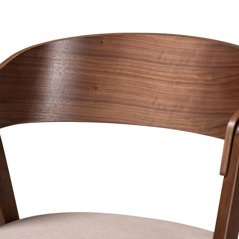 2pc Danton Fabric Upholstered Wood Dining Chair Set - Baxton Studio, 5 of 11