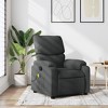 vidaXL Massage Recliner Chair Wingback Reclining Armchair for Elderly Fabric - Dark Gray Manual Push Back - 2 of 4