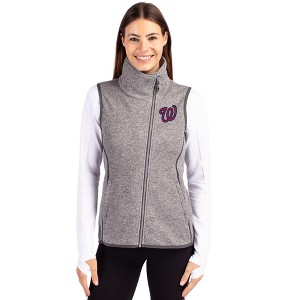 Washington Nationals Cutter & Buck Mainsail Sweater Knit Womens Asymmetrical Vest - 1 of 1
