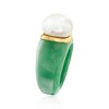 Ross-Simons 11.5-12mm Cultured Pearl and Jade Ring With 14kt Yellow Gold - 3 of 4