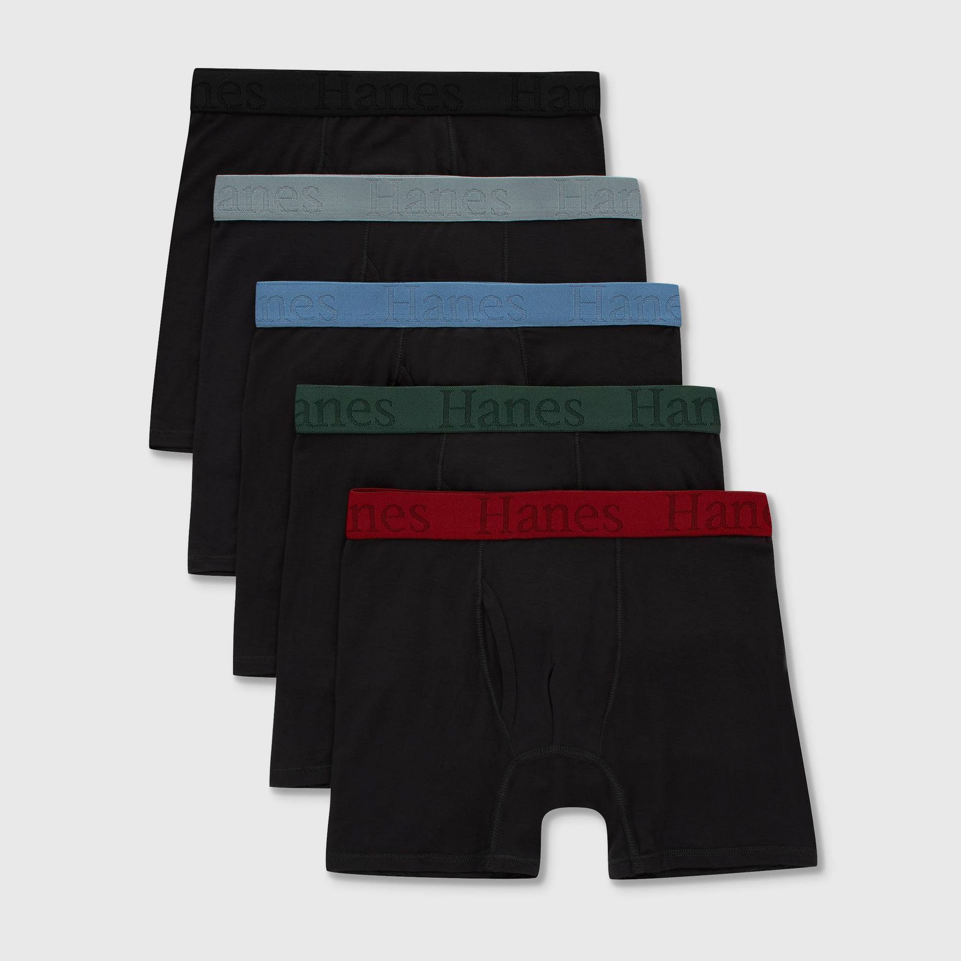 Hanes Originals Boys' 5pk SuperSoft Boxer Briefs - Black