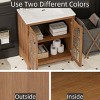 31" Farmhouse Bathroom Vanity with Ceramic Sink,Rustic Antique Storage Cabinet with Adjustable Shelf for Small  Space-Baofuwish - 3 of 4