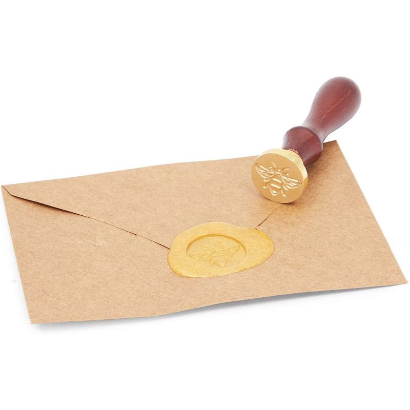 Bright Creations 7 Piece Box Set Letter Sealing Wax Seal Stamp Gift Kit, Bee Design, 5 of 9