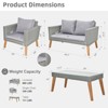 Karl Home 4-Piece Acacia Wood Wicker Patio Conversation Set with Cushions - 2 of 4