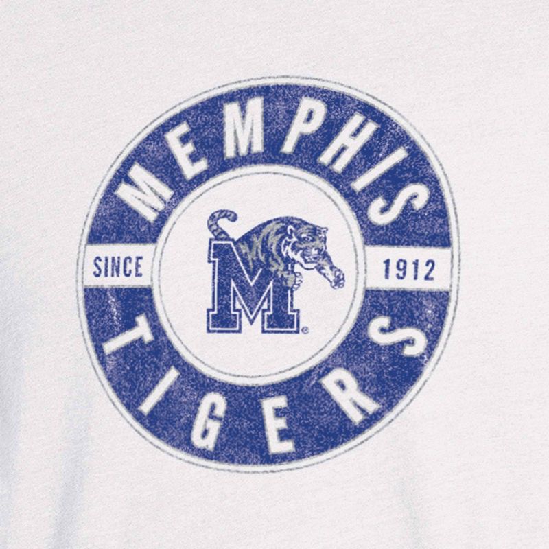 NCAA Memphis Tigers Men&#39;s White Biblend T-Shirt, 3 of 4